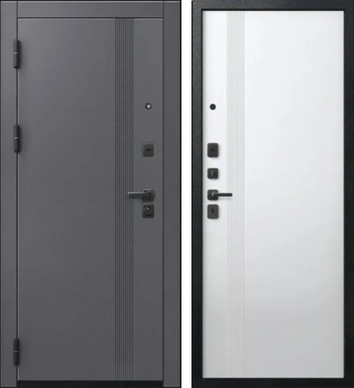 Дверь V-17 Черный муар + Кашемир графит - Кашемир белый DIS007356